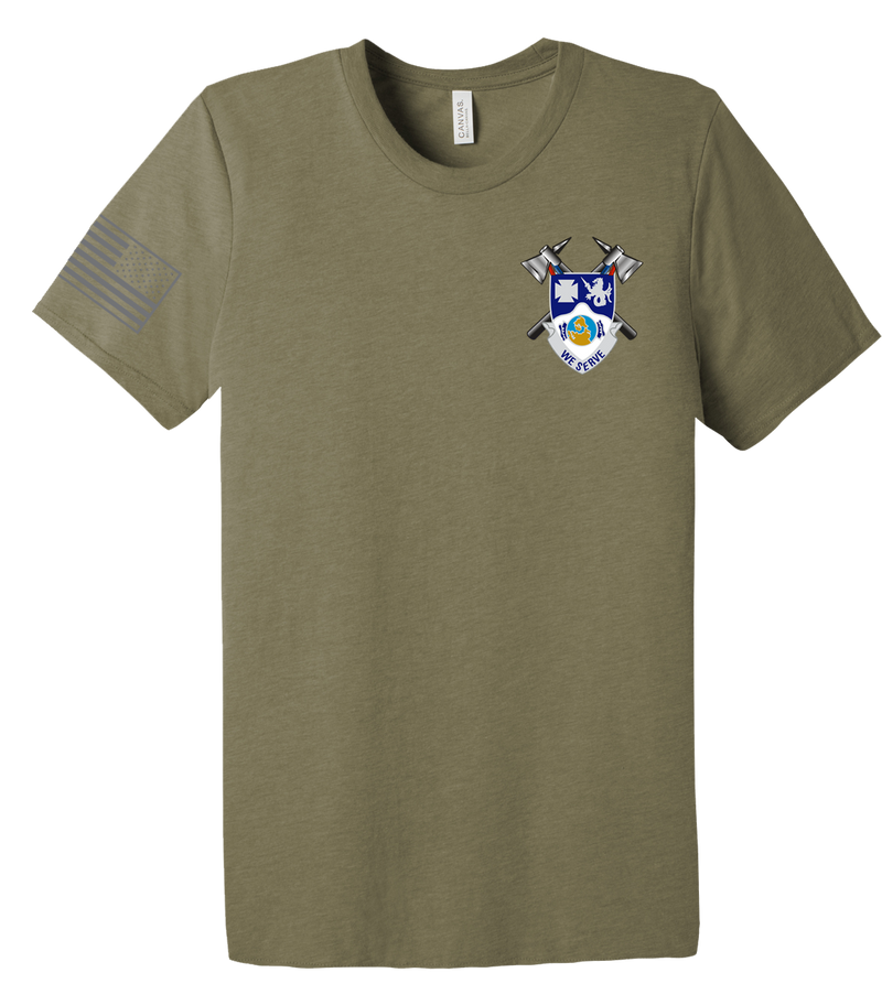 4-23 Infantry Unisex Triblend Short Sleeve Tee with Right Sleeve Flag