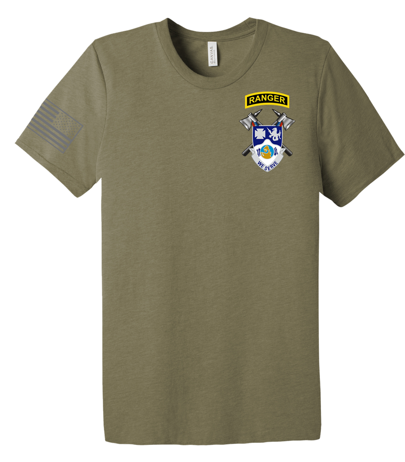 4-23 Infantry Unisex Triblend Short Sleeve Tee with Right Sleeve Flag