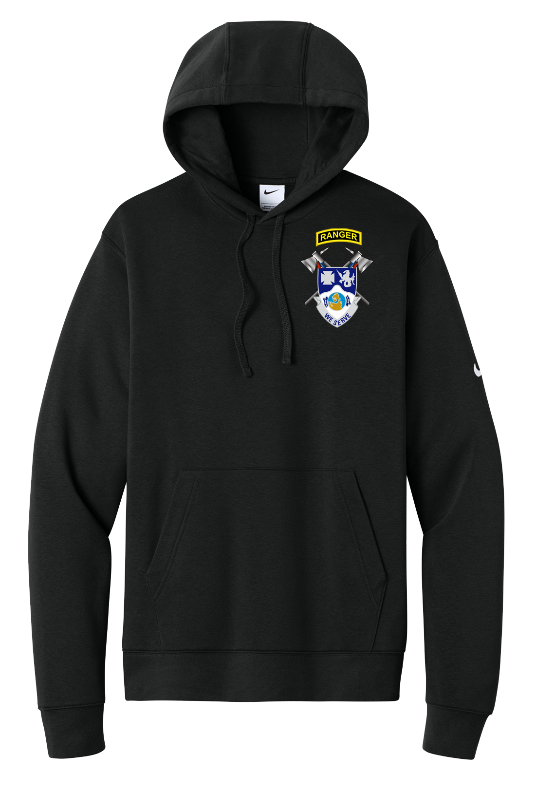 4-23 IN Crest Nike Club Fleece Sleeve Swoosh Pullover Hoodie *NOT AUTHORIZED FOR WEAR DURING PT PER I CORPS POLICY*