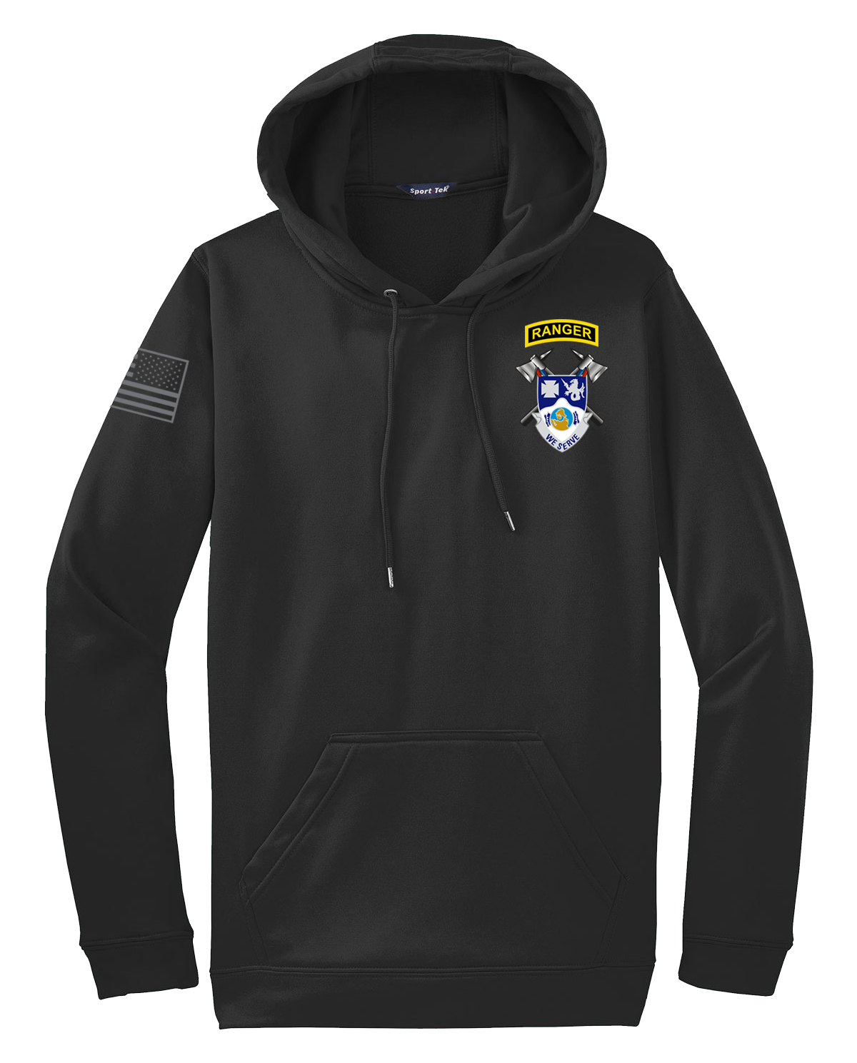 4-23 Infantry Crest Fleece Hooded Pullover with Right Sleeve Flag *NOT AUTHORIZED FOR WEAR DURING PT PER I CORPS POLICY*