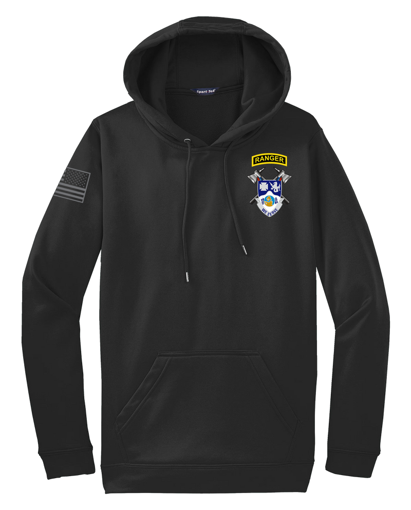 4-23 Infantry Fleece Hooded Pullover with Right Sleeve Flag