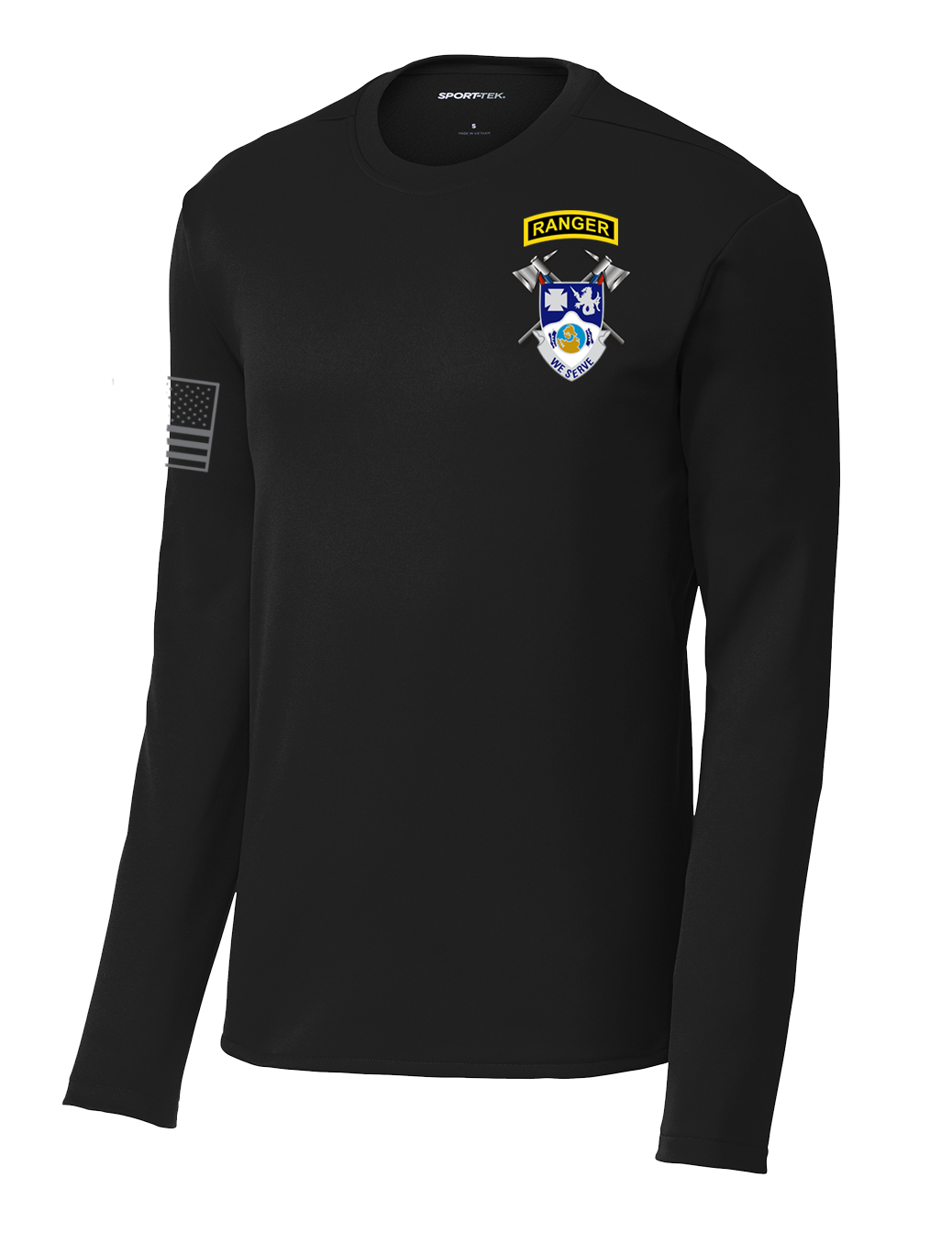 4-23 Infantry Crest Fleece Pullover Crew with Right Sleeve Flag