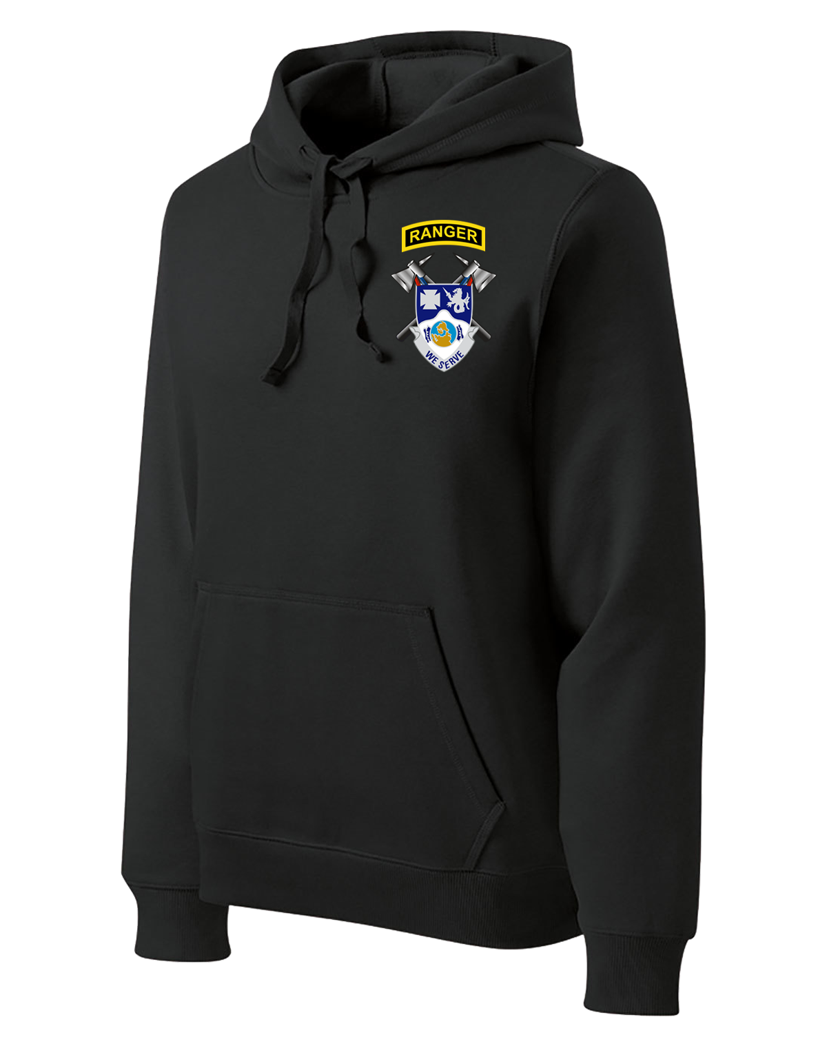 4-23 Infantry Crest Poly/Cotton Blend Hoodie with Right Sleeve Flag *NOT AUTHORIZED FOR WEAR DURING PT PER I CORPS POLICY*