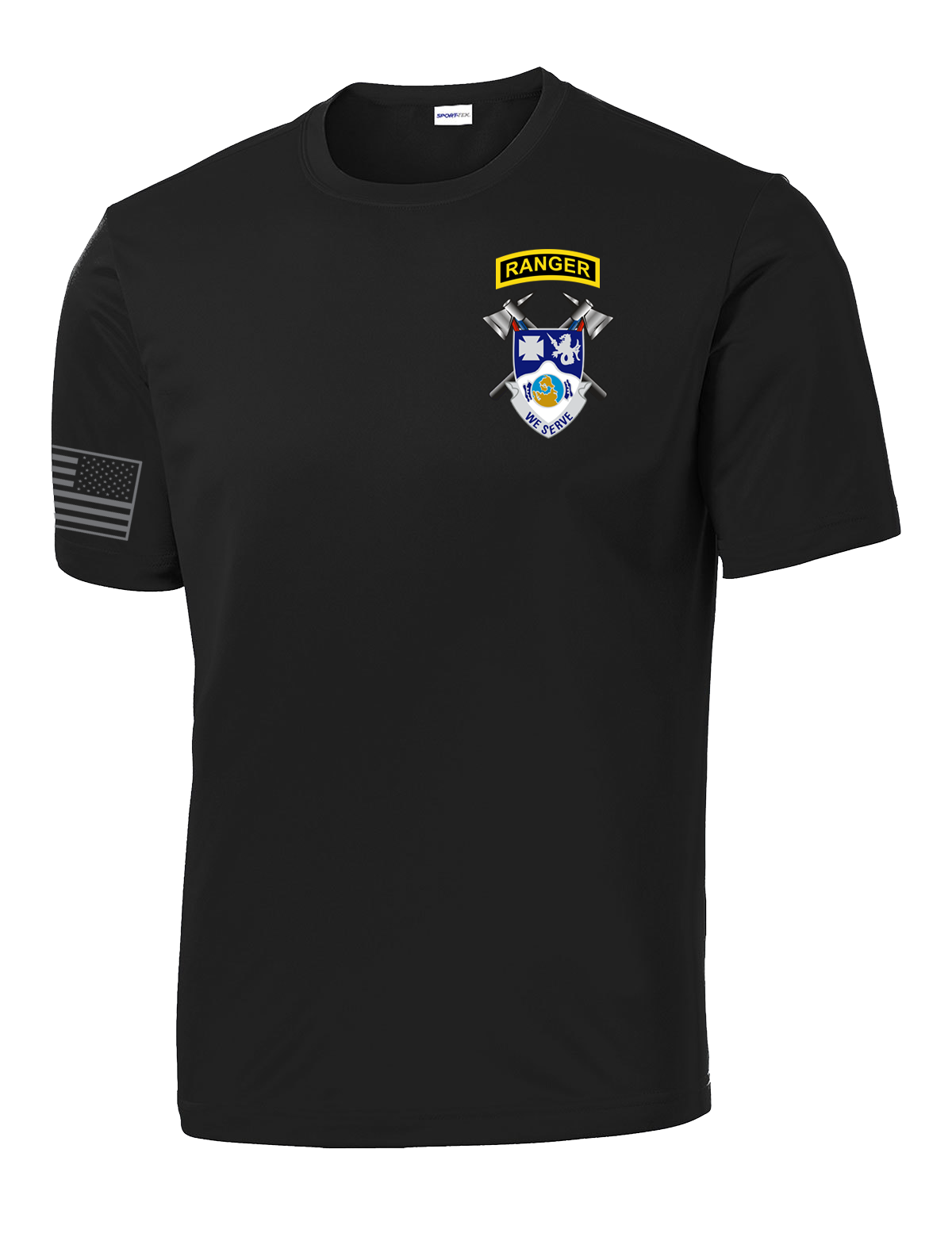 4-23 Infantry Crest Competitor Tee with Right Sleeve Flag