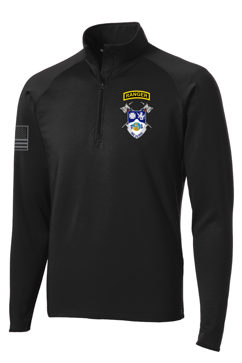 4-23 Infantry 1/2 Zip Raglan Performance Pullover with Right Sleeve & Back Print