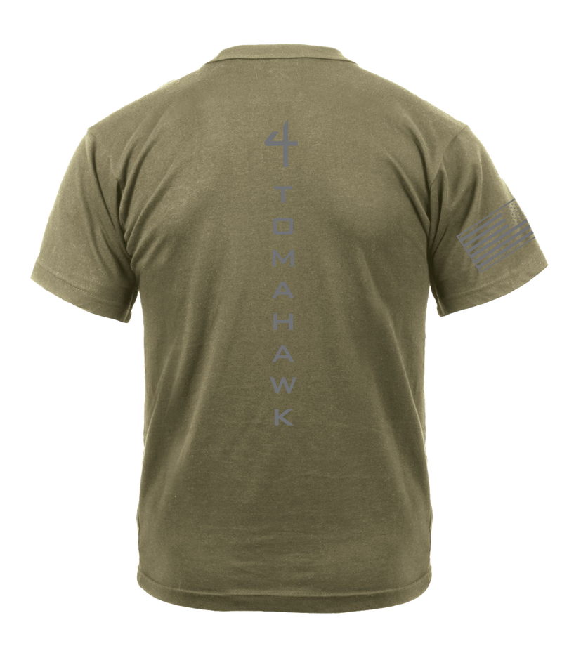 4-23 Infantry AR 670-1 Coyote Brown T-Shirt with Right Sleeve Flag