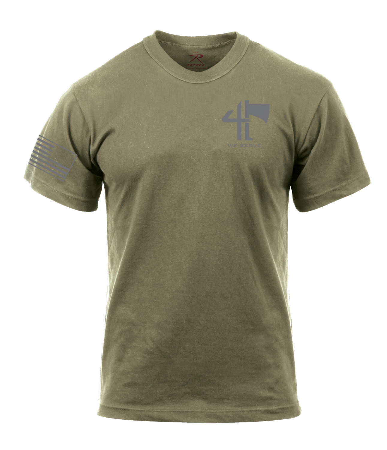 4-23 IN CROW AR 670-1 Coyote Brown T-Shirt with Right Sleeve Flag