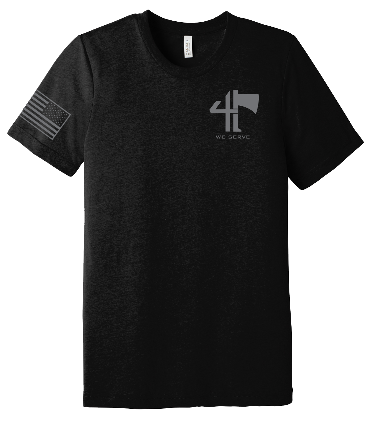 4-23 IN CROW Unisex Triblend Short Sleeve Tee with Right Sleeve Flag