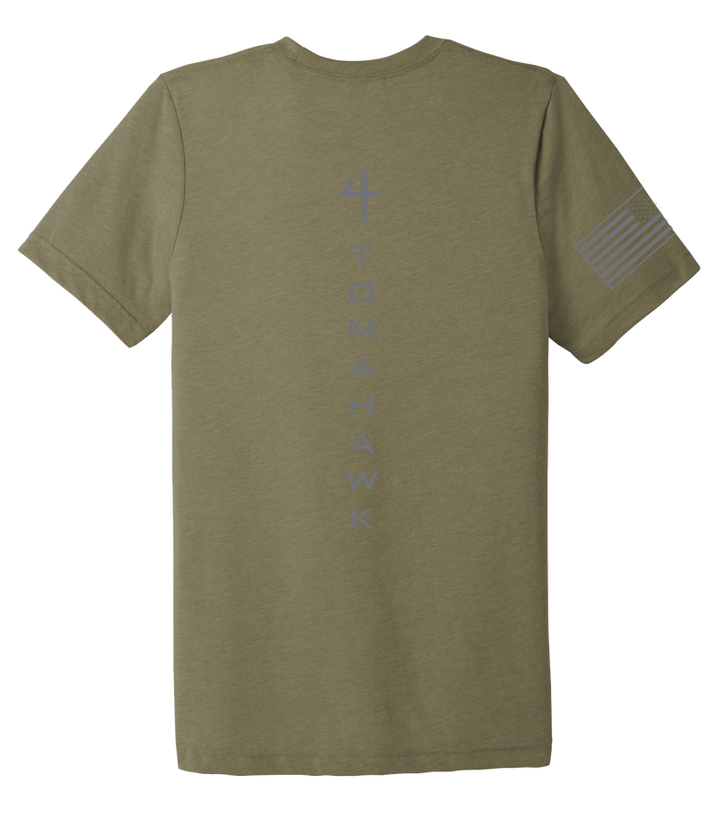 4-23 Infantry Unisex Triblend Short Sleeve Tee with Right Sleeve Flag