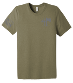 4-23 Infantry Unisex Triblend Short Sleeve Tee with Right Sleeve Flag