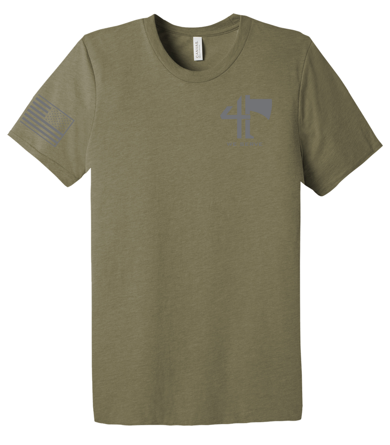 4-23 Infantry Unisex Triblend Short Sleeve Tee with Right Sleeve Flag