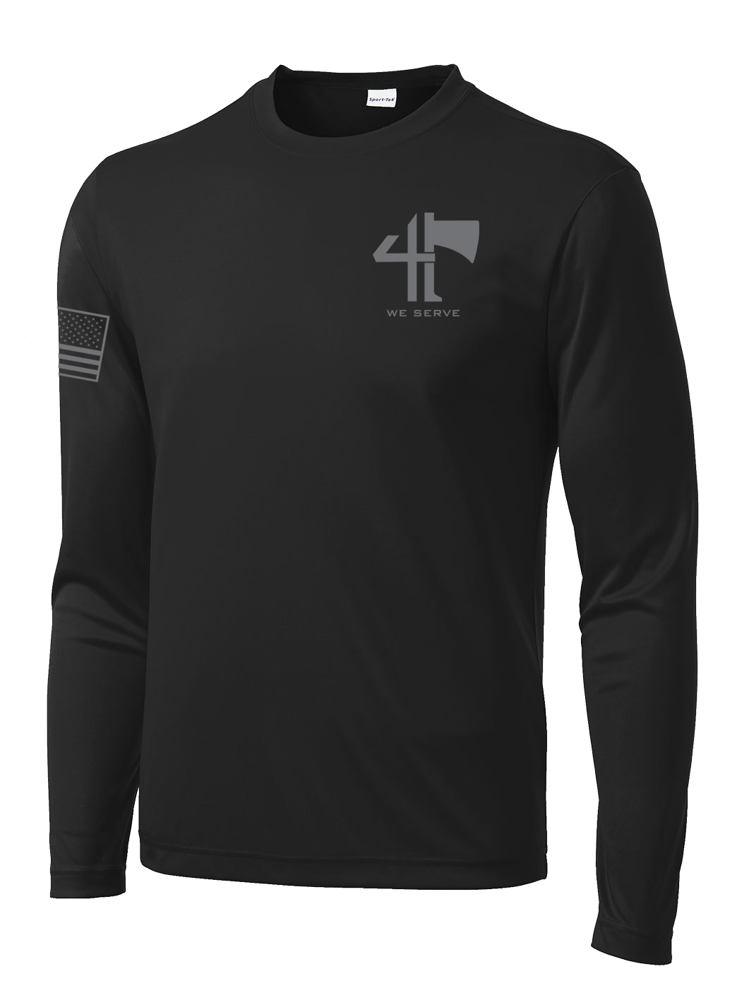 4-23 IN CROW Long Sleeve Competitor Tee with Right Sleeve Flag