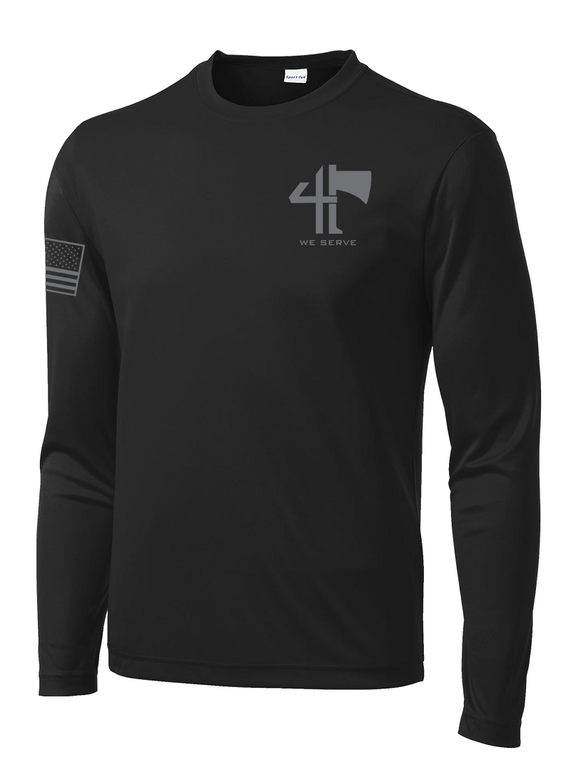 Bravo Company 4-23 Infantry Long Sleeve Competitor Tee with Right Sleeve Flag