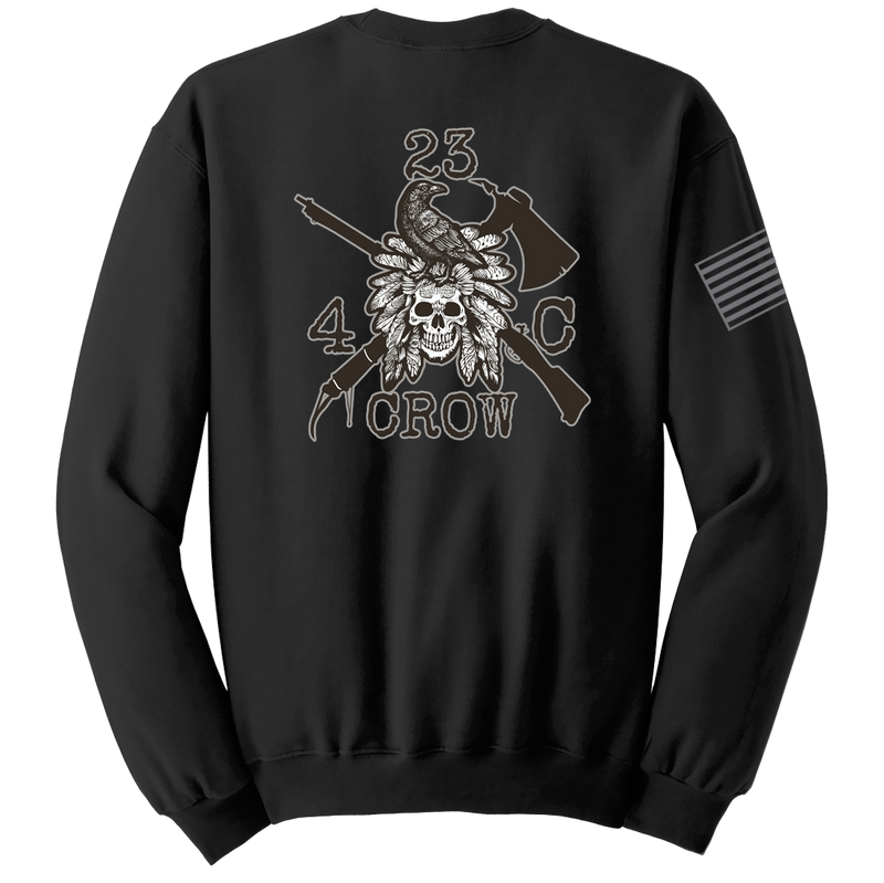 4-23 IN CROW Blend Crewneck Sweatshirt with Right Sleeve Flag