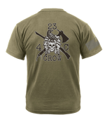 4-23 IN CROW AR 670-1 Coyote Brown T-Shirt with Right Sleeve Flag