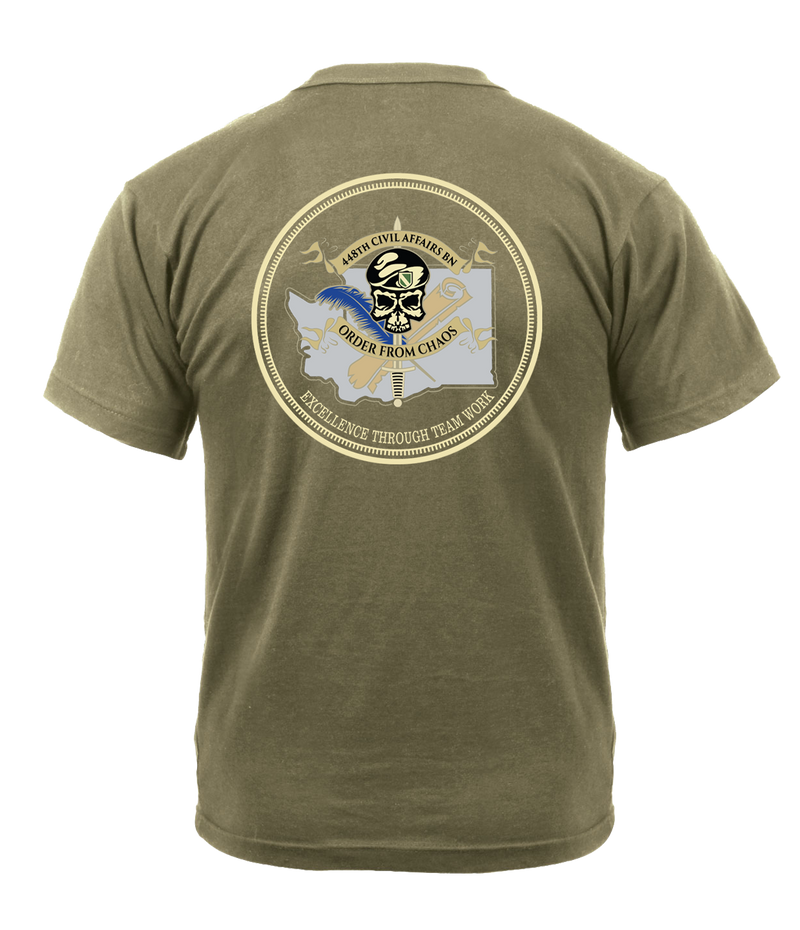 448th Civil Affairs Battalion AR 670-1 Coyote Brown T-Shirt