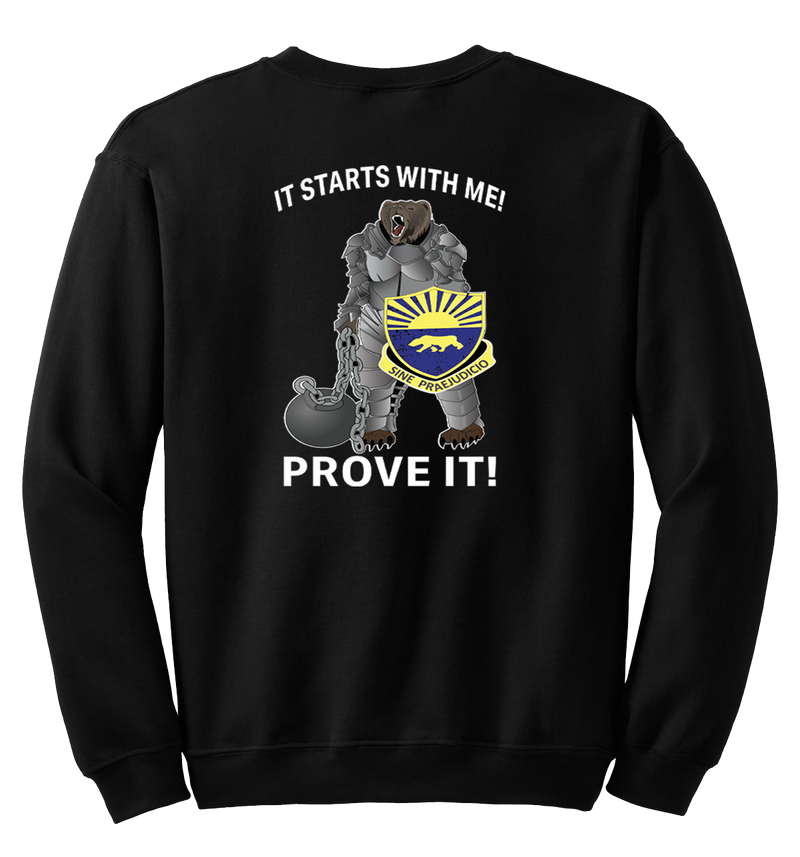 508th MP BN Blend Crewneck Sweatshirt with CUSTOS on the Left Sleeve