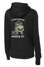 508th MP BN Ladies Poly/Cotton Blend Hoodie with CUSTOS on the Left Sleeve