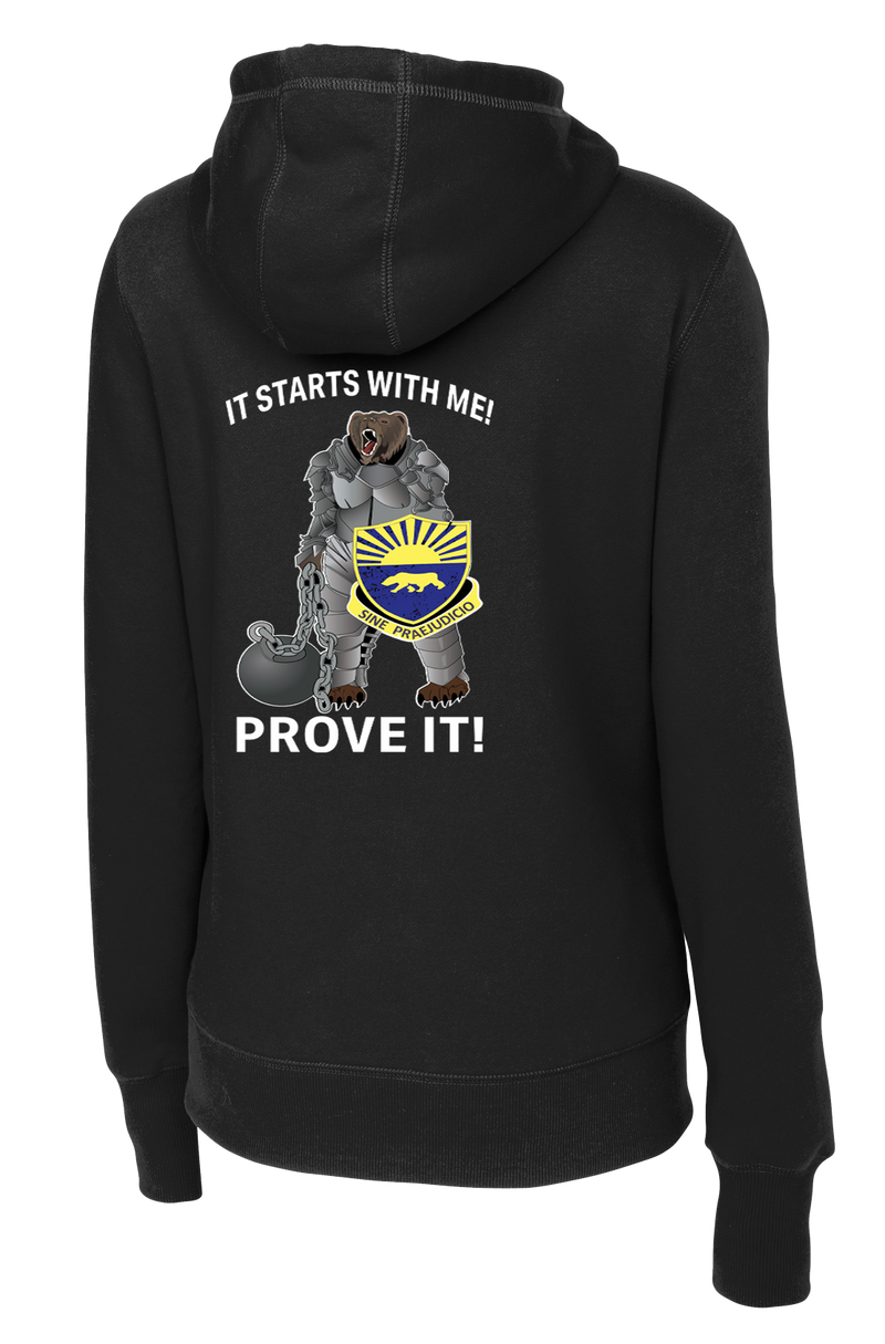 508th MP BN Ladies Poly/Cotton Blend Hoodie with CUSTOS on the Left Sleeve