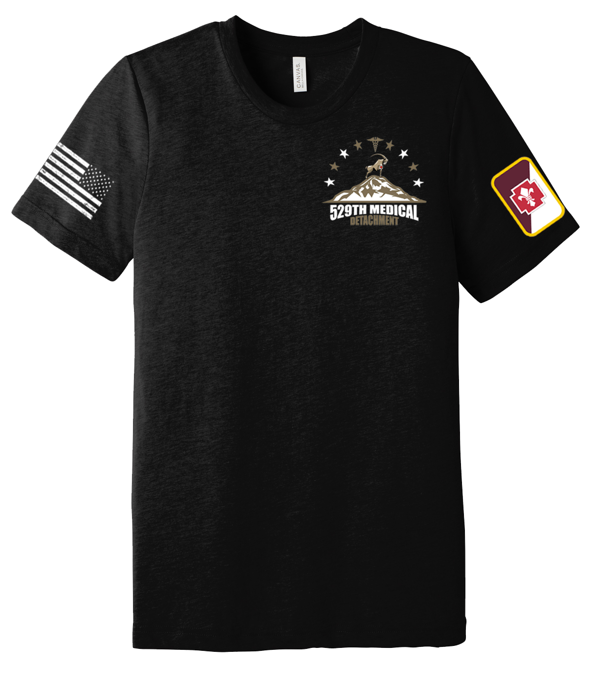 529th Med Det Unisex Triblend Short Sleeve Tee with Two Sleeve Print