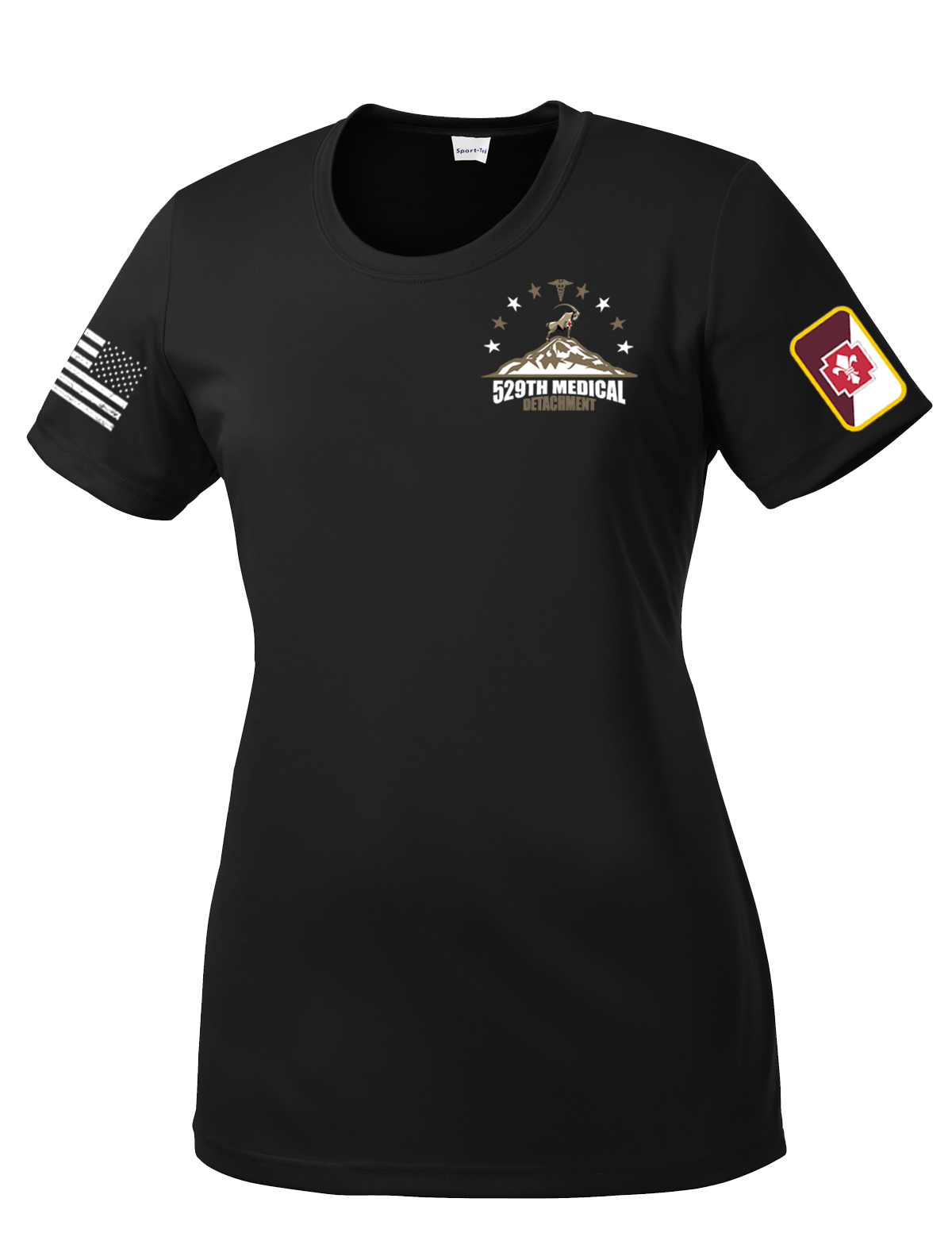 529th Med Det Ladies Competitor Tee with Two Sleeve Print