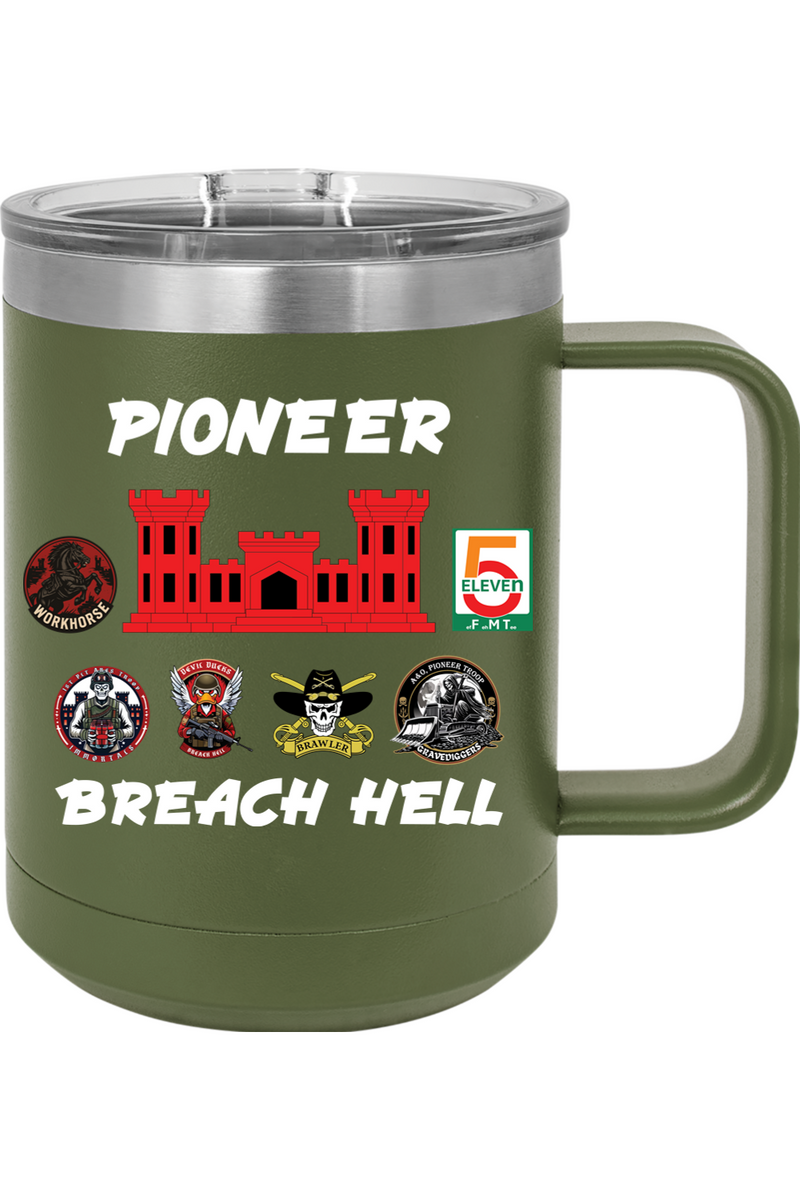 511th Pioneer Troop 15oz Insulated Coffee Mug with Slider Lid