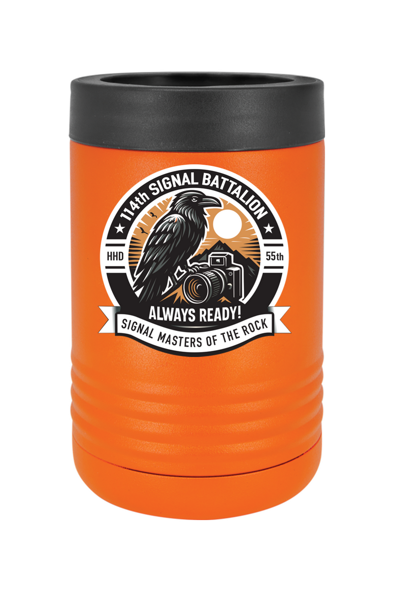 114th Signal Battalion Stainless Steel Vacuum Insulated Beverage Holder Raven