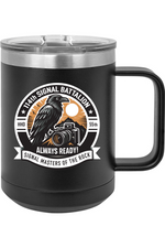 114th Signal Battalion 15oz Insulated Coffee Mug with Slider Lid Raven