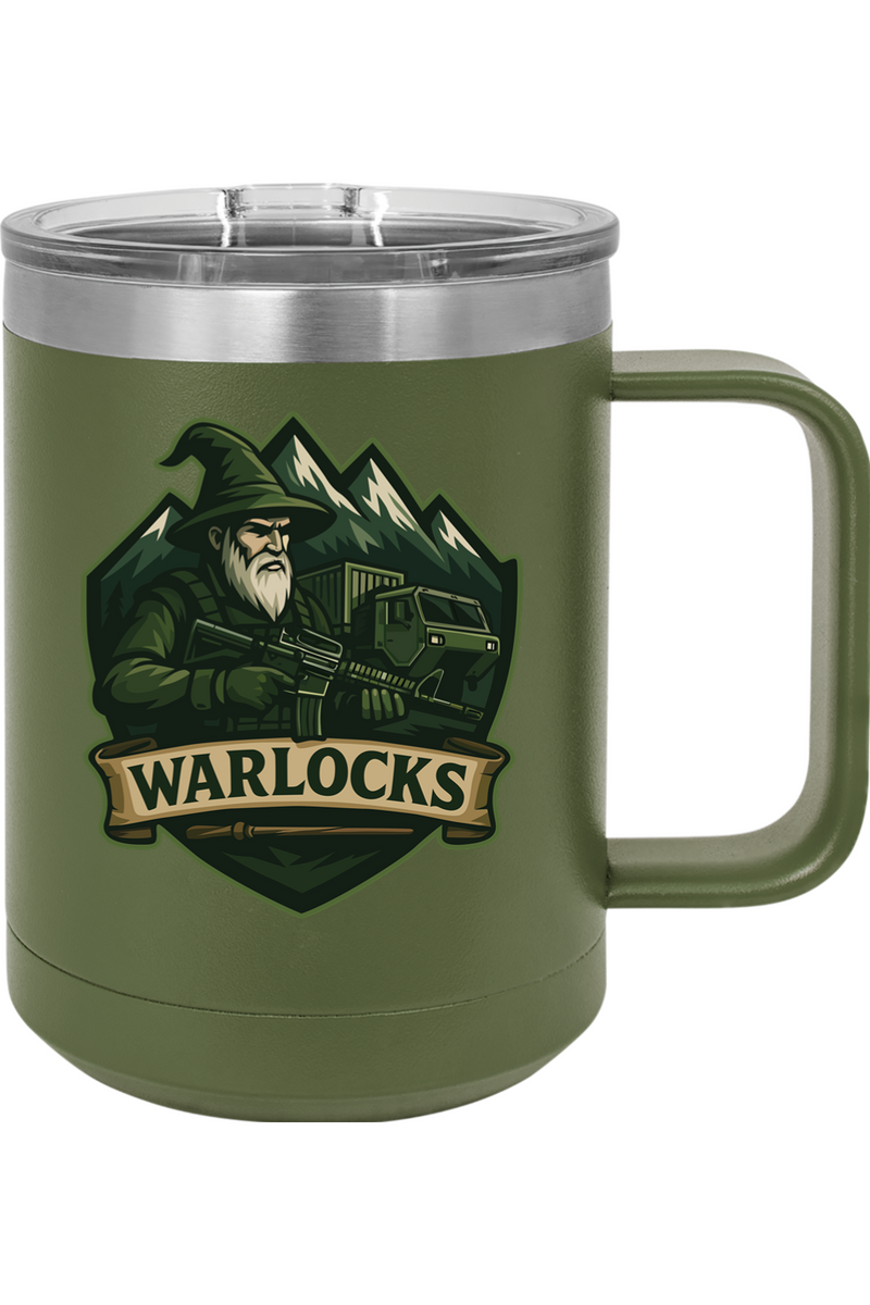 2nd Platoon “Warlocks” 539th CTC (L) 15oz Insulated Coffee Mug with Slider Lid