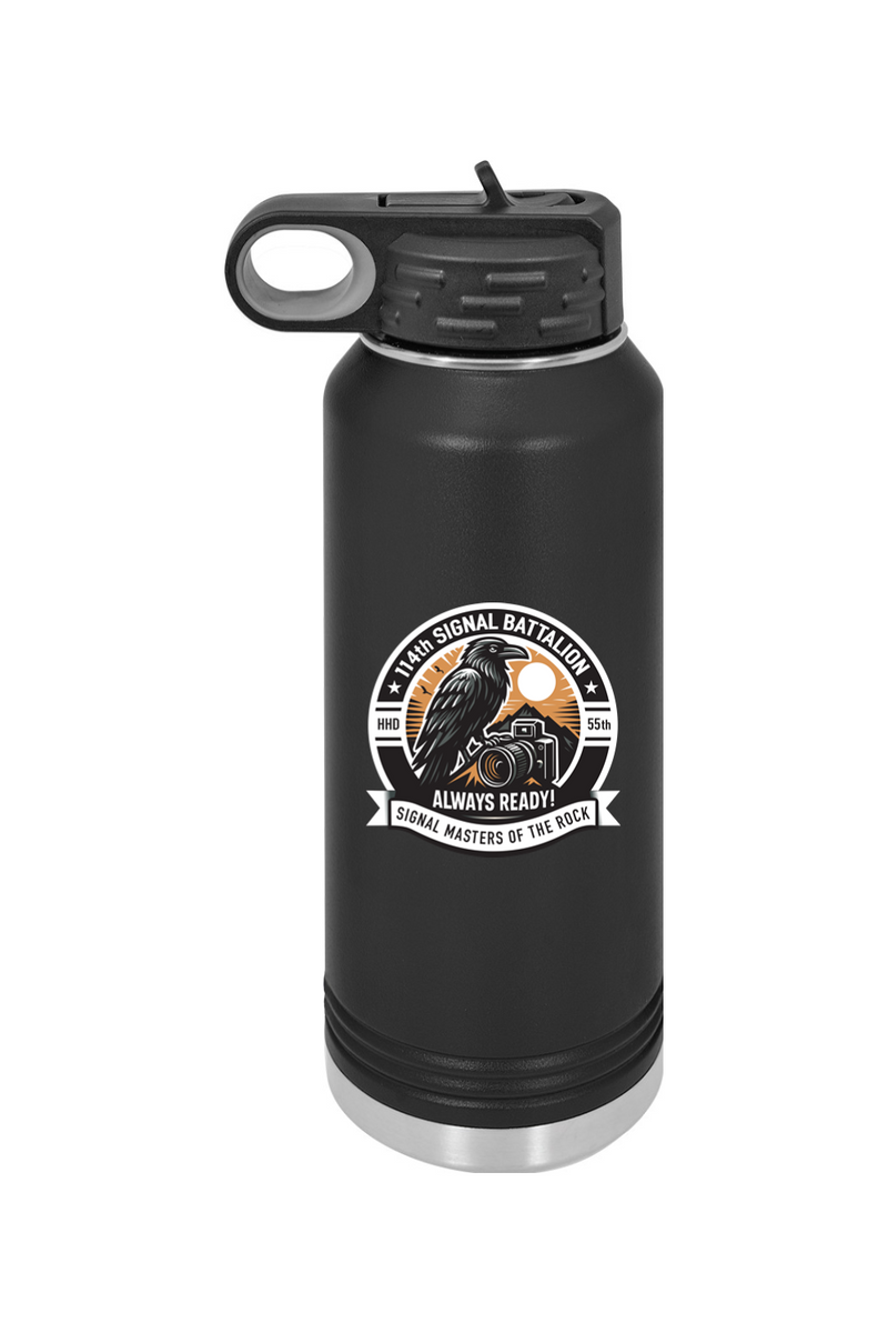 114th Signal Battalion 32 oz. Stainless Steel Water Bottle Raven
