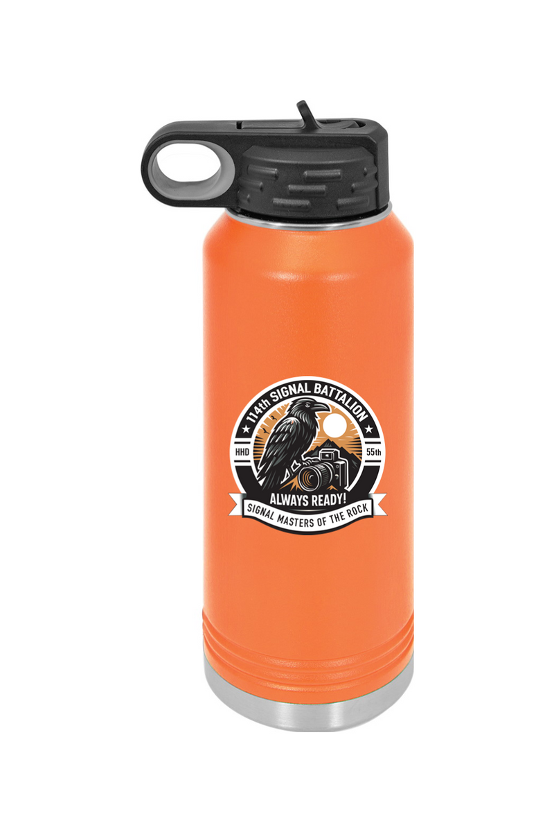 114th Signal Battalion 32 oz. Stainless Steel Water Bottle Raven