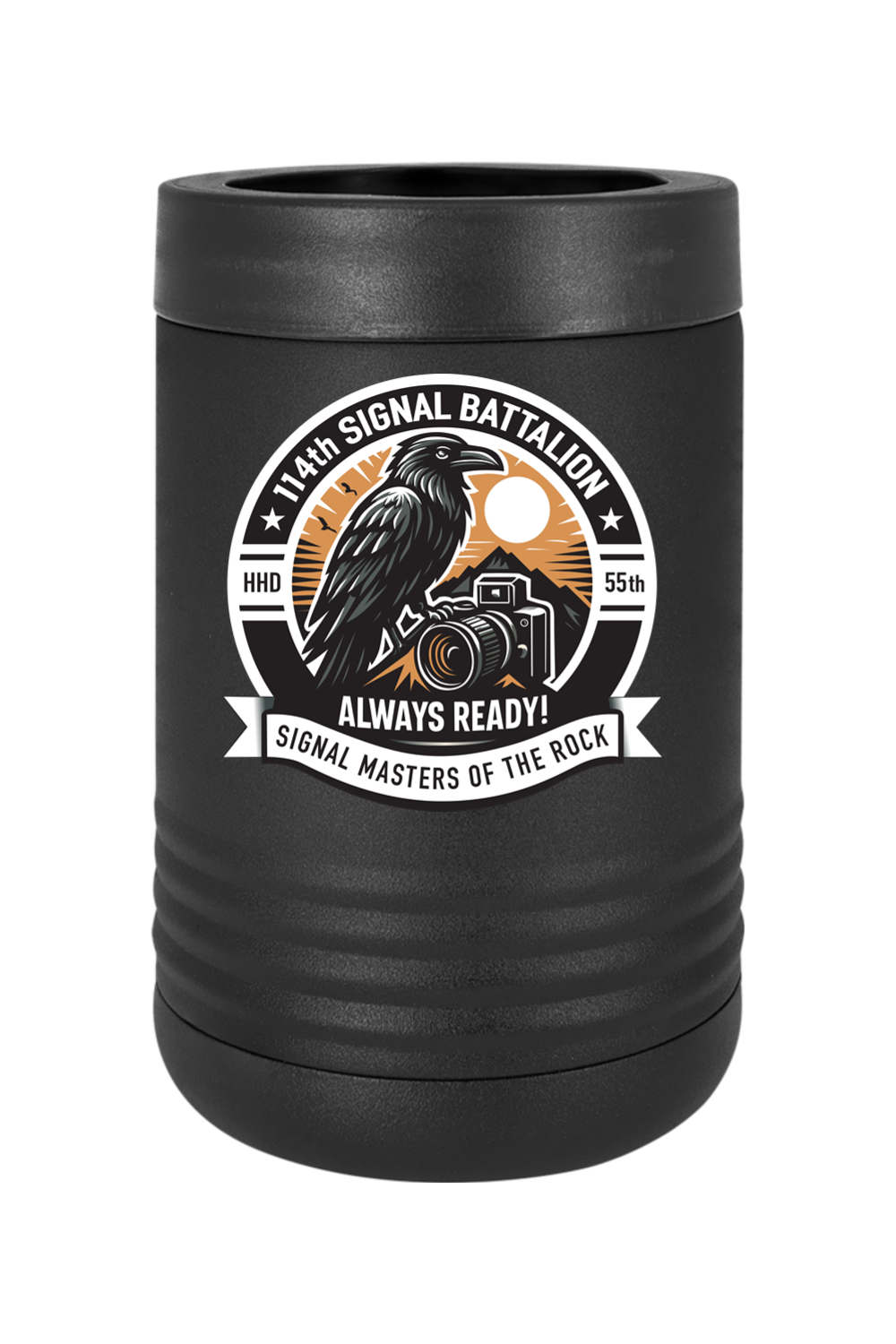 114th Signal Battalion Stainless Steel Vacuum Insulated Beverage Holder Raven