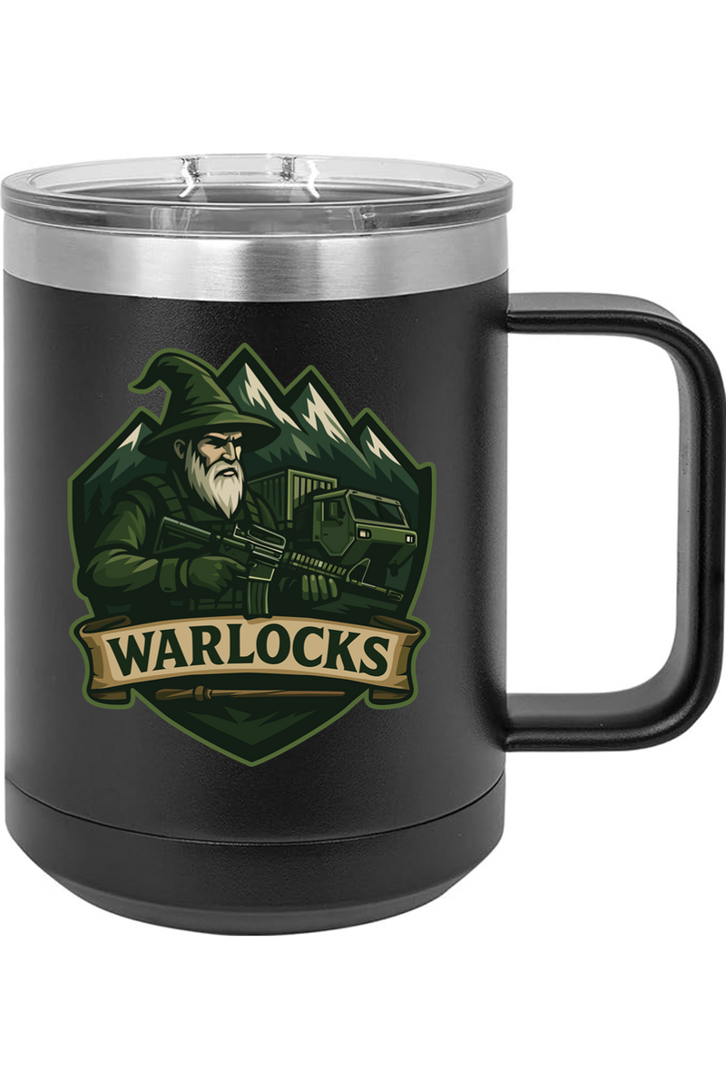 2nd Platoon “Warlocks” 539th CTC (L) 15oz Insulated Coffee Mug with Slider Lid