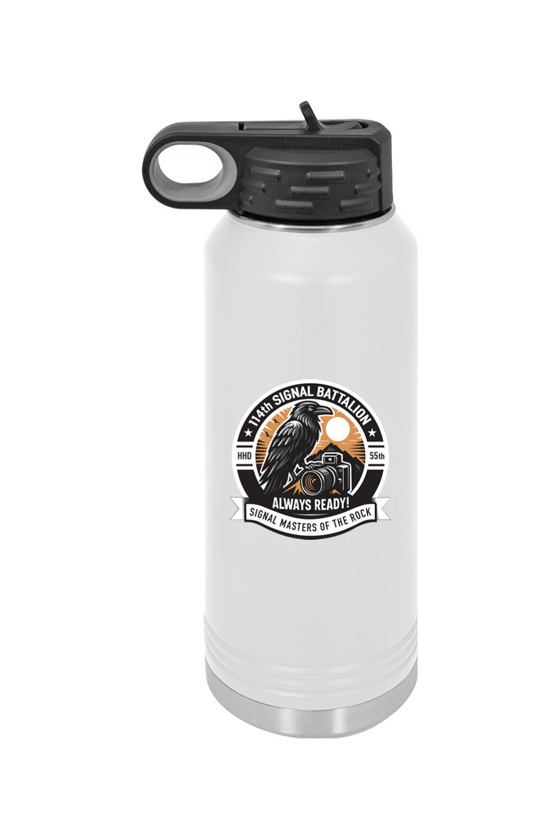 114th Signal Battalion 32 oz. Stainless Steel Water Bottle Raven
