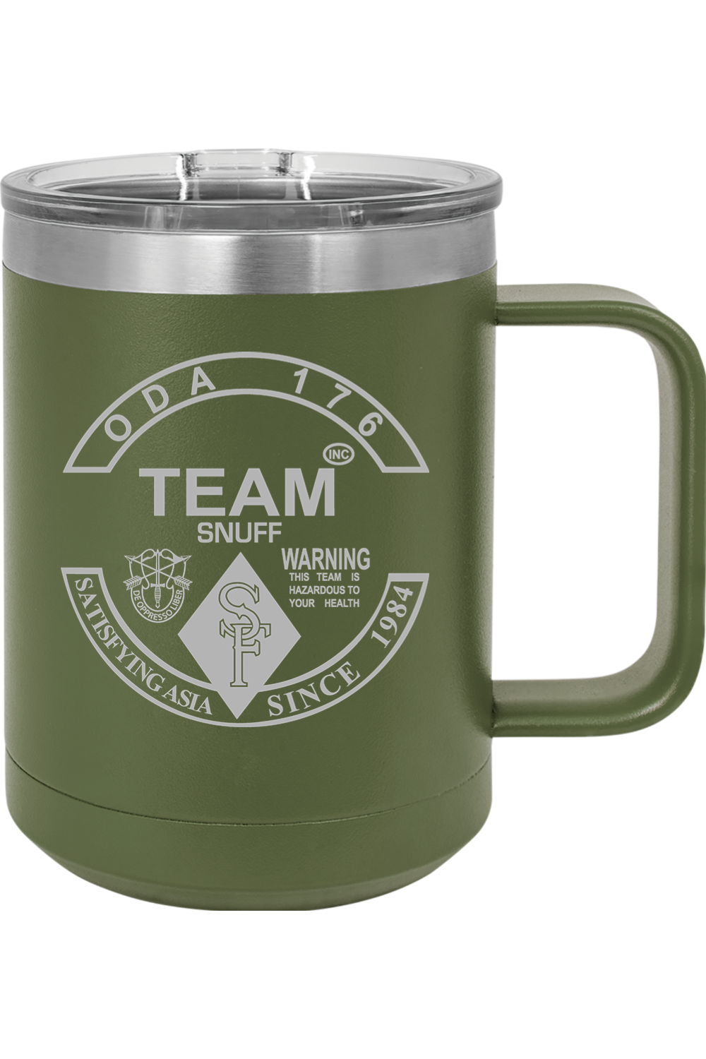 ODA 176 Team Snuff 15oz Insulated Coffee Mug with Slider Lid