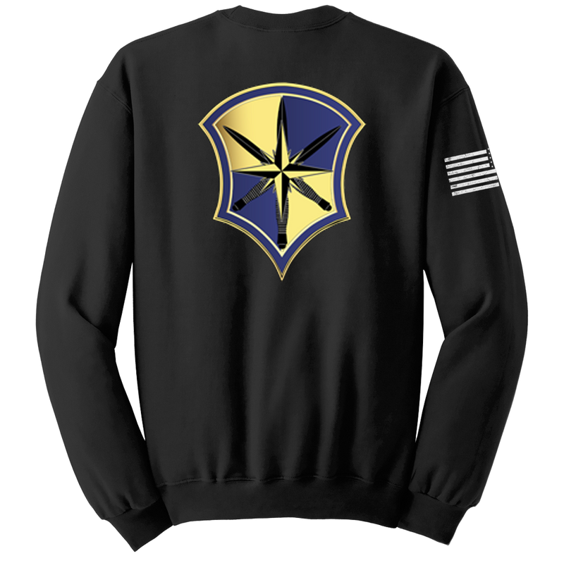 Capabilities Protection Detachment Blend Crewneck Sweatshirt with Right Sleeve Flag - Black