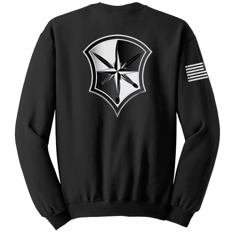 Capabilities Protection Detachment Blend Crewneck Sweatshirt with Right Sleeve Flag - Black