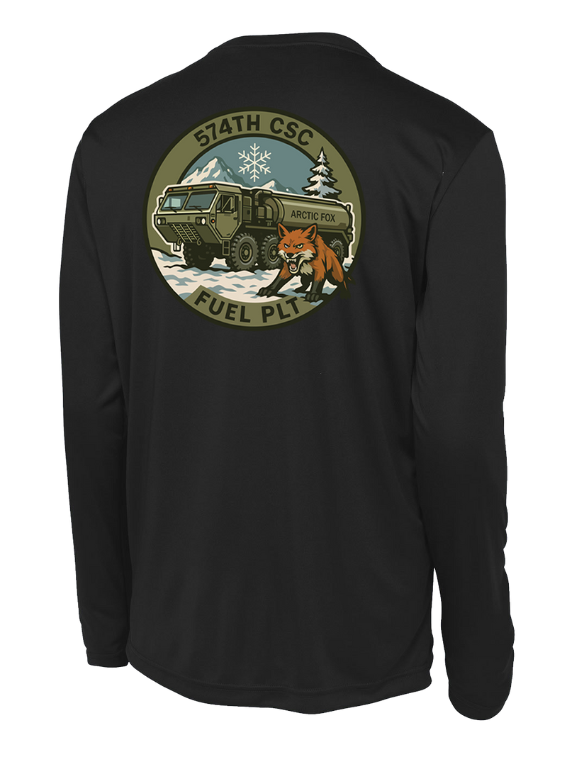 574th CSC Fuel Platoon “Arctic Foxes” Long Sleeve Competitor Tee