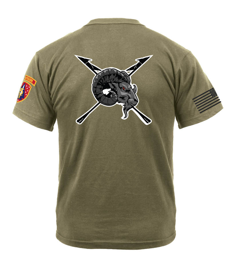 5th BN 5th SFAB AR 670-1 Coyote Brown T-Shirt with Two Sleeve Print