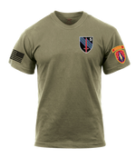 5th BN 5th SFAB AR 670-1 Coyote Brown T-Shirt with Two Sleeve Print