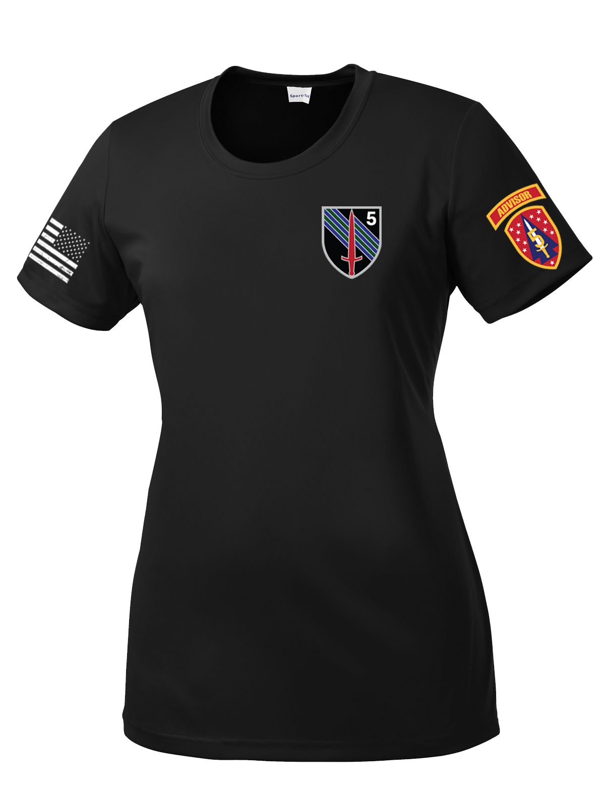 5th BN 5th SFAB Ladies Competitor Tee with Two Sleeve Print