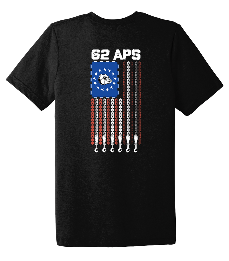 62D Aerial Port Squadron Unisex Triblend Short Sleeve Tee Bulldog Flag Design