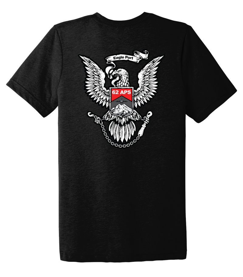 62D Aerial Port Squadron Unisex Triblend Short Sleeve Tee Eagle Back Design