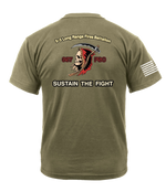 657th FSC AR 670-1 Coyote Brown T-Shirt with a Right Sleeve Flag