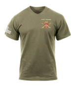 657th FSC AR 670-1 Coyote Brown T-Shirt with a Right Sleeve Flag