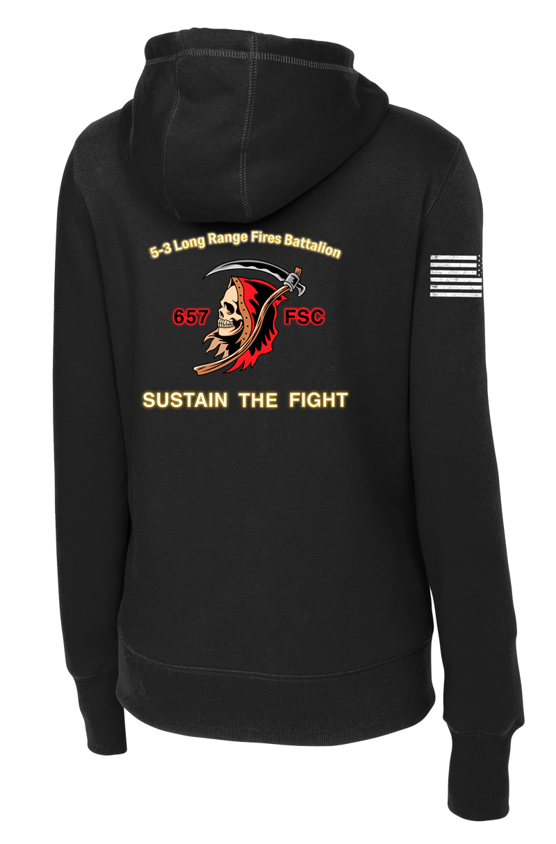 657th FSC Ladies Poly/Cotton Blend Hoodie with Right Sleeve Flag