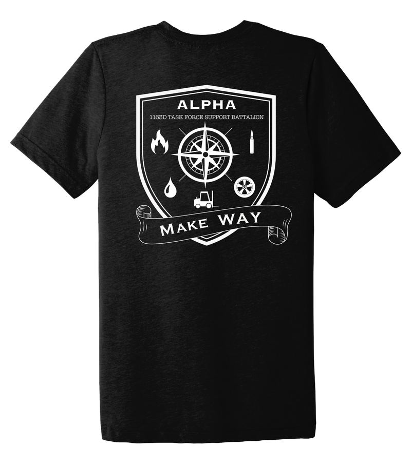 Alpha Company 1163D TF SPT BN Unisex Triblend Short Sleeve Tee with Left Sleeve Print