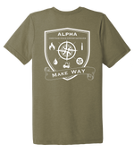 Alpha Company 1163D TF SPT BN Unisex Triblend Short Sleeve Tee with Left Sleeve Print