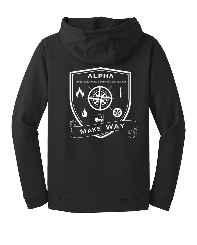 Alpha Company 1163D TF SPT BN Fleece Hooded Pullover with Left Sleeve Print