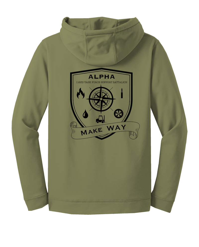 Alpha Company 1163D TF SPT BN Fleece Hooded Pullover with Left Sleeve Print